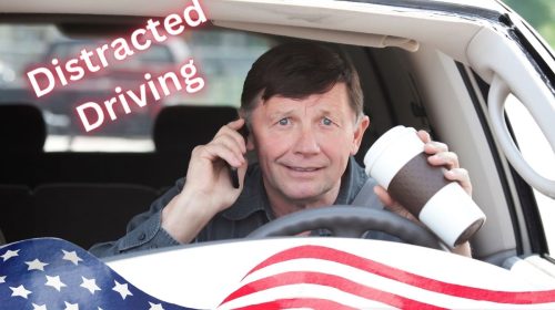Distracted drivers - US Flag