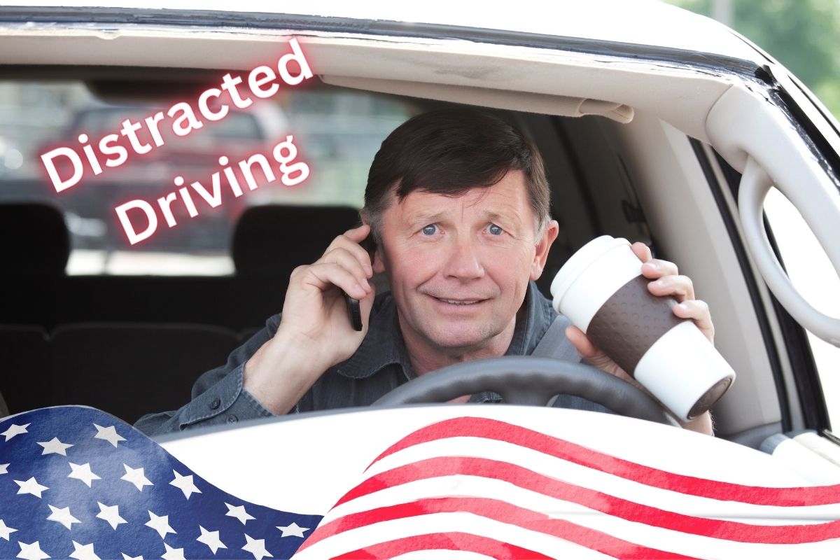 Distracted drivers - US Flag