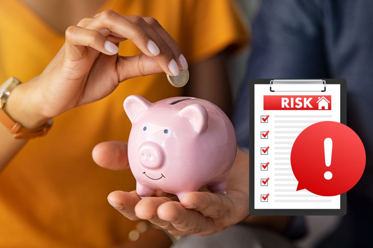 Home insurance - Putting money in piggy bank for savings - Financial Risk