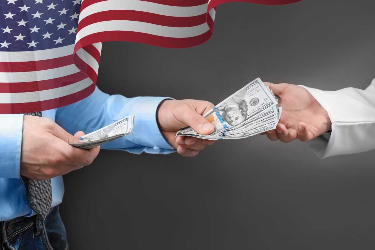Insurance companies - American flag - person offering payment