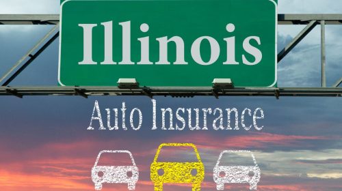 Auto Insurance - Illinois Sign on Road