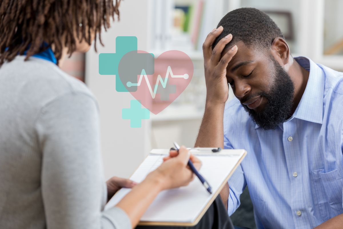 Health care - Person talking to someone looking upset
