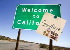 Home Insurance - California Sign - Goodbye post it