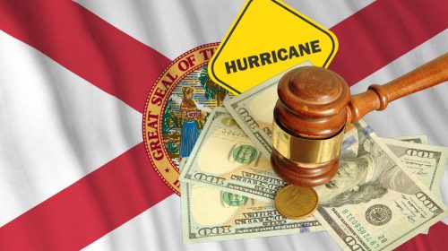 Home insurance - Florida Flag - Hurricane Sign - Pay Fine