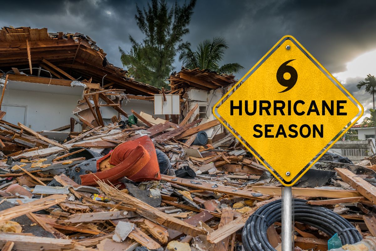 Hurricane Beryl - Dame from a Hurricane and Warning Sign