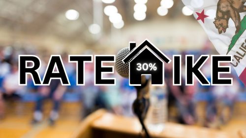 Consumer Watchdog - Public hearing - California Flag - Insurance rate hike