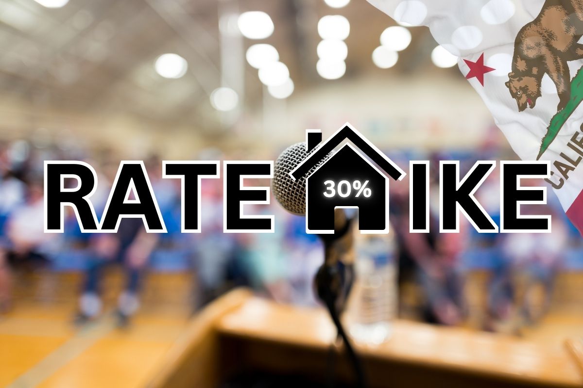 Consumer Watchdog - Public hearing - California Flag - Insurance rate hike