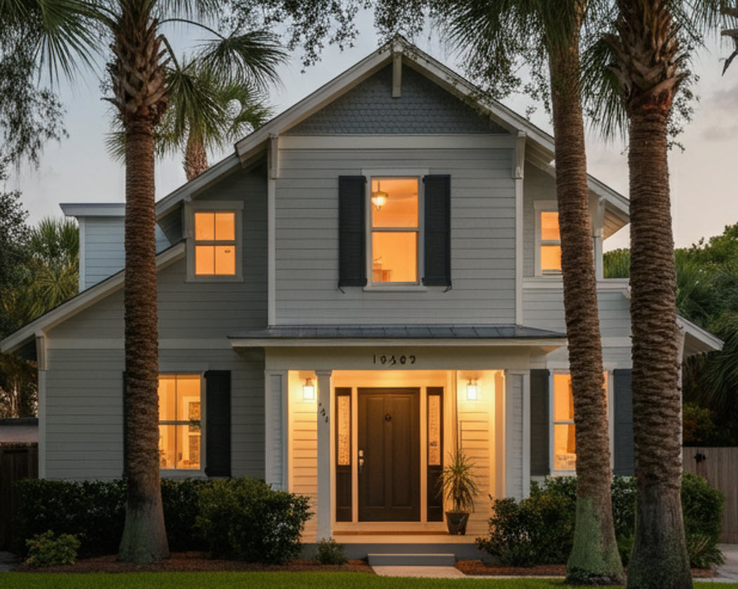 gray painted home