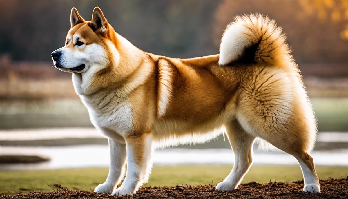 Akita standing majestically, symbolizing loyalty and courage, advocating for fair insurance coverage